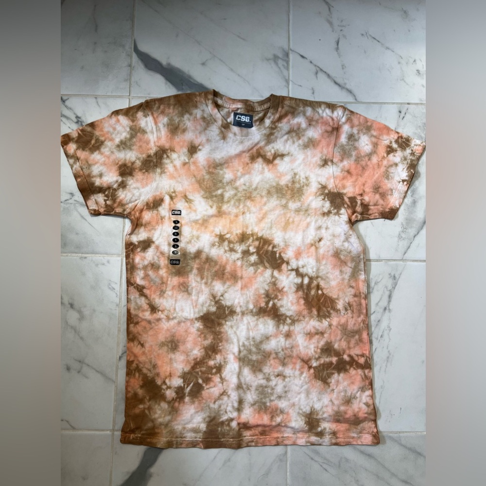 CSG Tan and brown tie-dye t-shirt